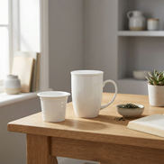 Ceramic Tea Mug with Infuser & Lid