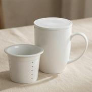 Ceramic Tea Mug with Infuser & Lid